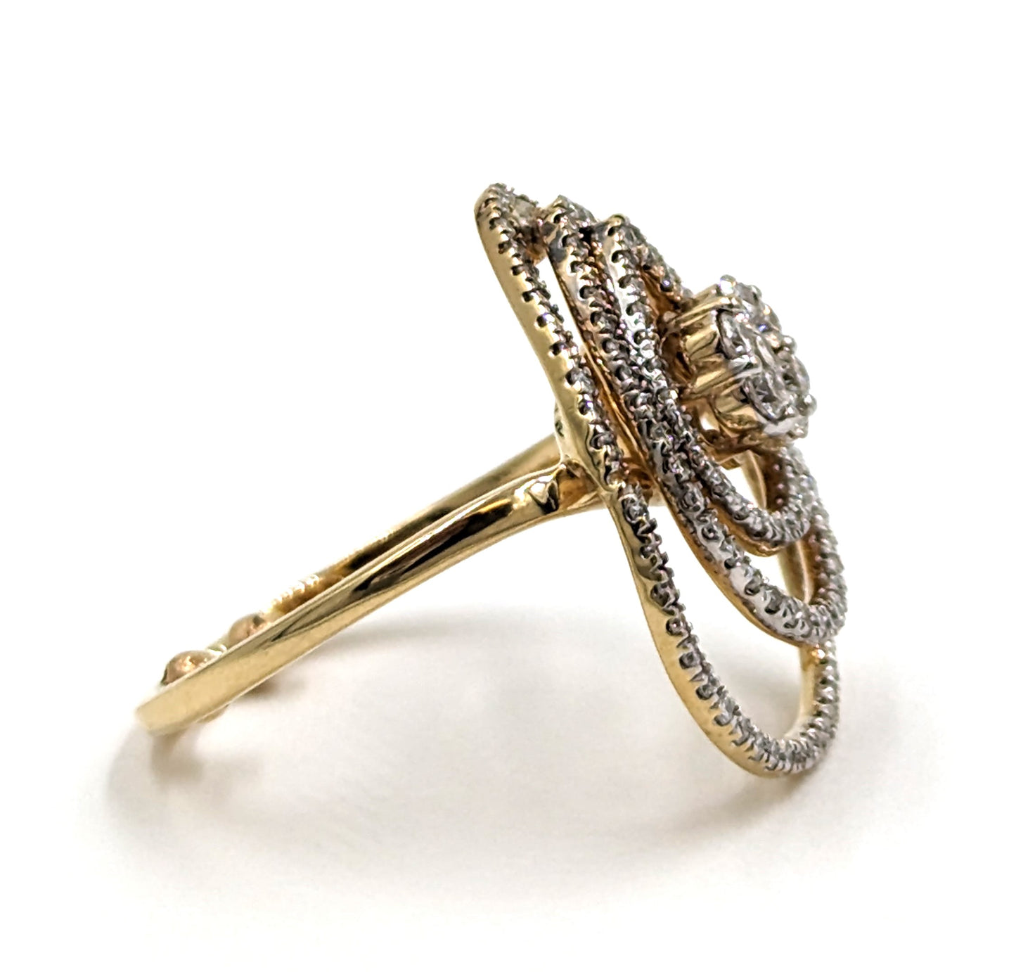 14 Karat White Gold with customed setting and diamonds